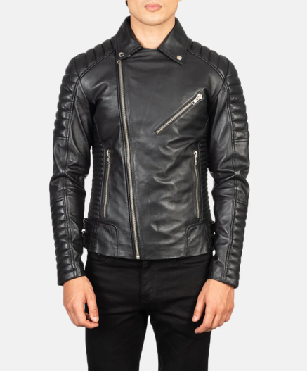 Armand Black Leather Biker Jacket