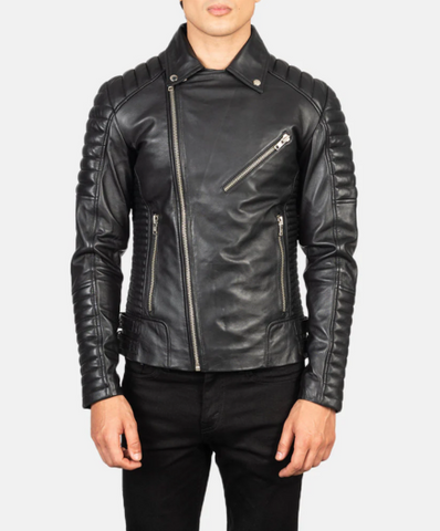 Armand Black Leather Biker Jacket
