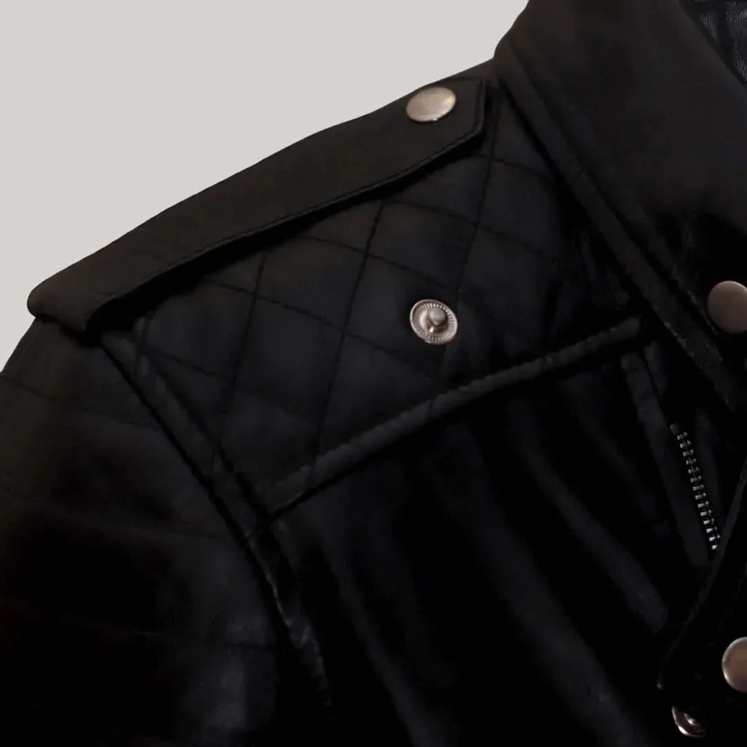 Freaky Mens Black Motorcycle Leather Jacket