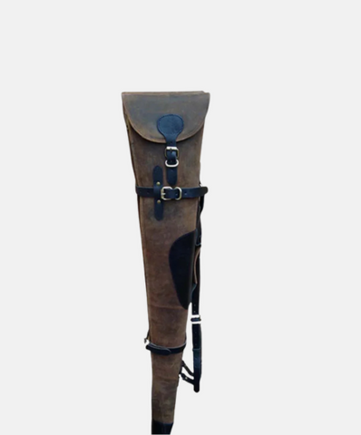 Distressed Brown Double Leather Shotgun Slip, Gift for Hunters