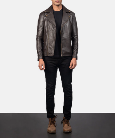 Noah Black Leather Biker Jacket