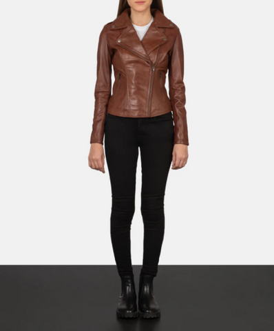 Flashback Brown Leather Biker Jacket