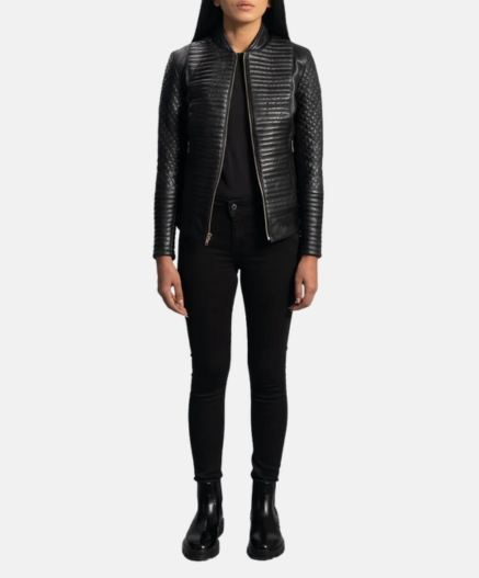 Cityscape Black Leather Biker Jacket