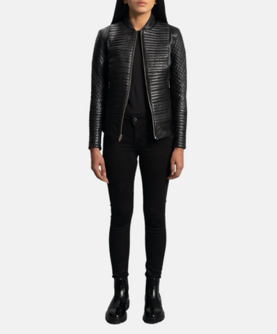 Cityscape Black Leather Biker Jacket
