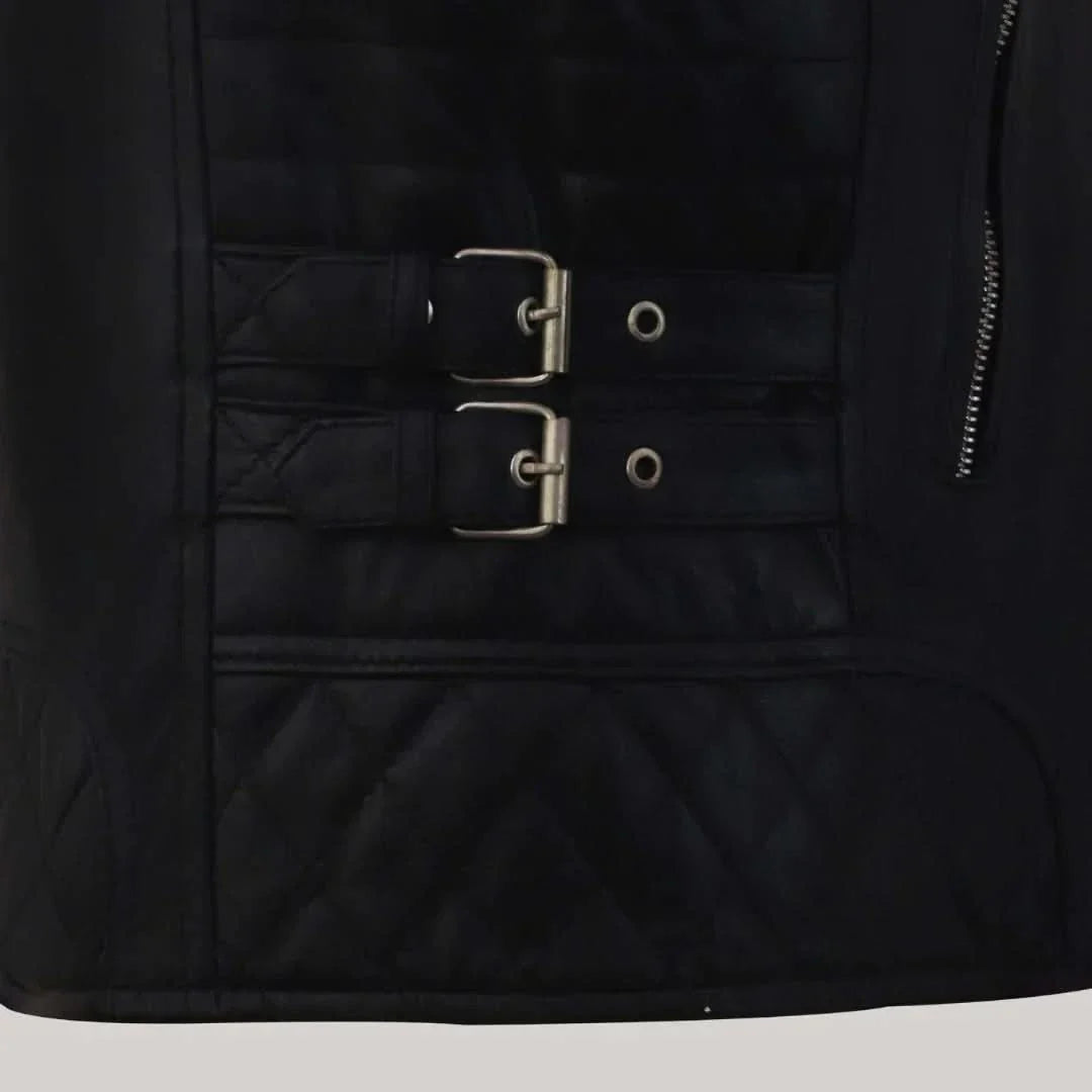 Freaky Mens Black Motorcycle Leather Jacket