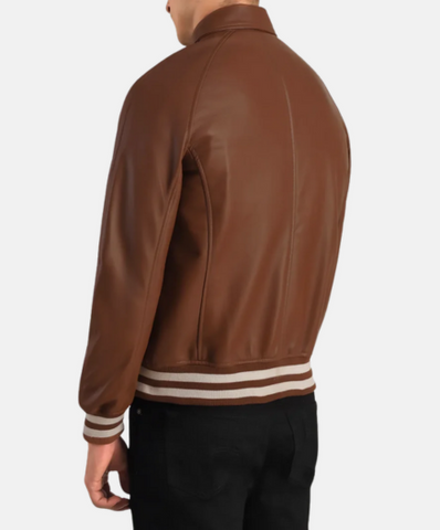 Walton Brown Leather Varsity Jacket