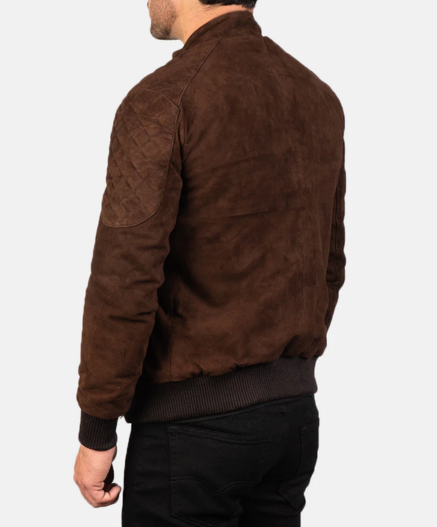 Sven Mocha Suede Bomber Jacket