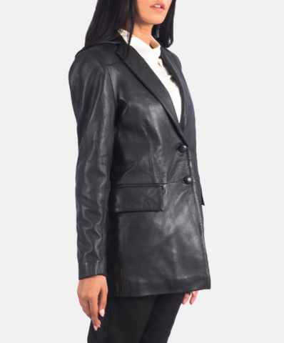 Marilyn Black Leather Blazer