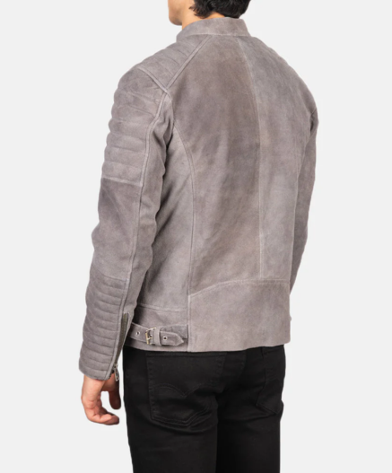 Damian Grey Suede Biker Jacket