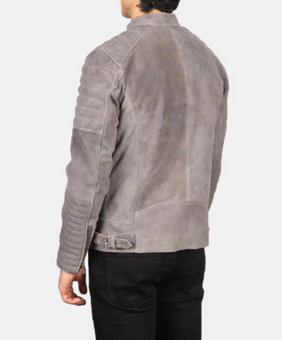 Damian Grey Suede Biker Jacket