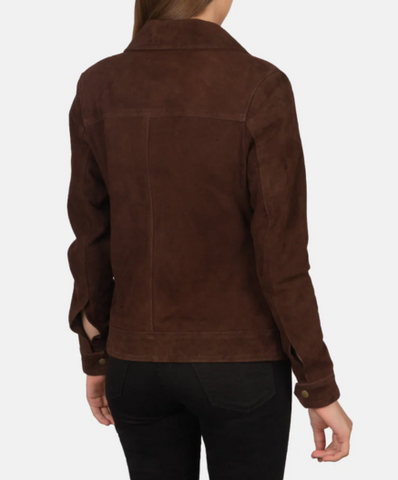Suzy Mocha Suede Trucker Jacket