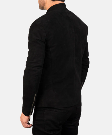 Charcoal Mocha Suede Biker Jacket