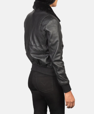 Stella G-1 Black Leather Bomber Jacket