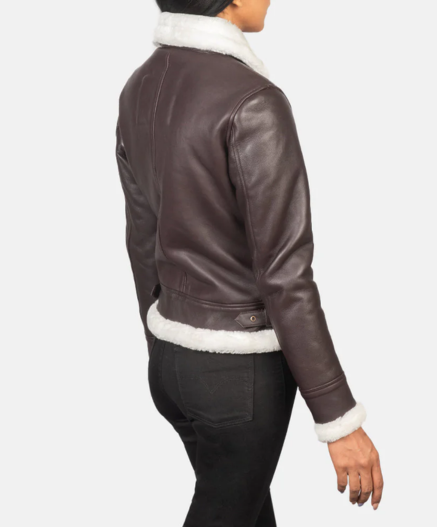 Sherilyn B-3 Maroon Leather Bomber Jacket
