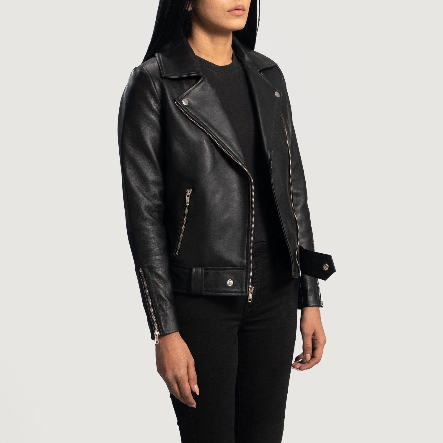The Noir Curve Women’s Zipper Jacket