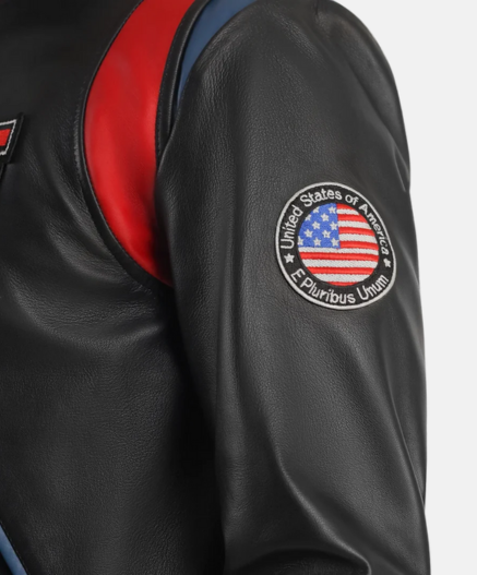 Liberte USA Black Leather Varsity Jacket