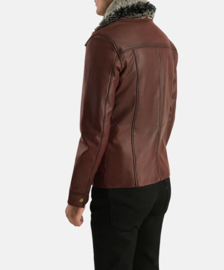 Evan Hart Fur Brown Leather Jacket