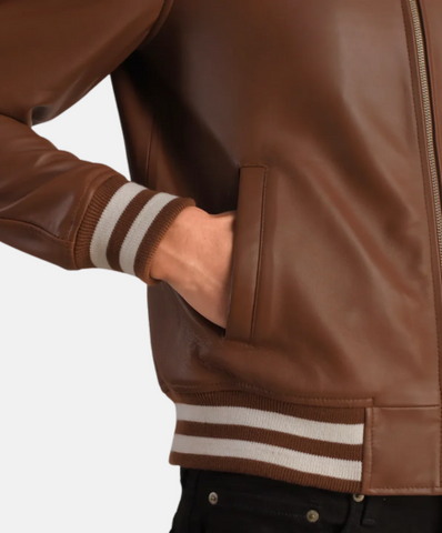 Walton Brown Leather Varsity Jacket