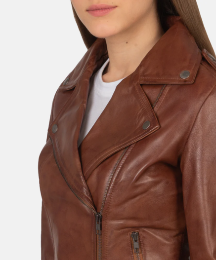 Flashback Brown Leather Biker Jacket