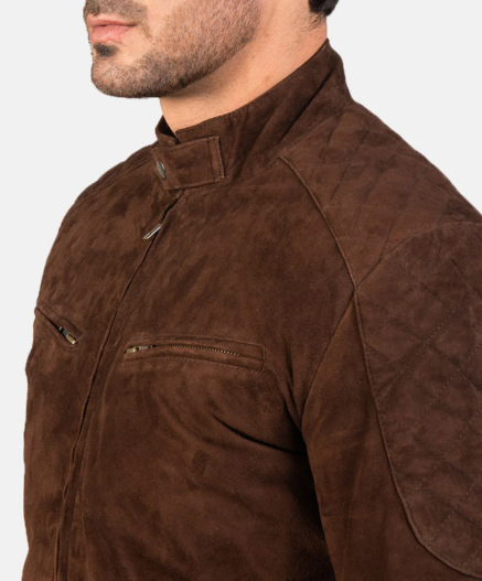 Sven Mocha Suede Bomber Jacket