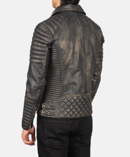 Armand Distressed Brown Leather Biker Jacket