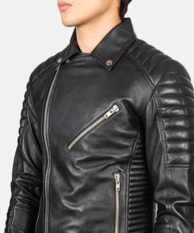 Armand Black Leather Biker Jacket