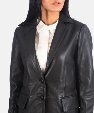 Marilyn Black Leather Blazer