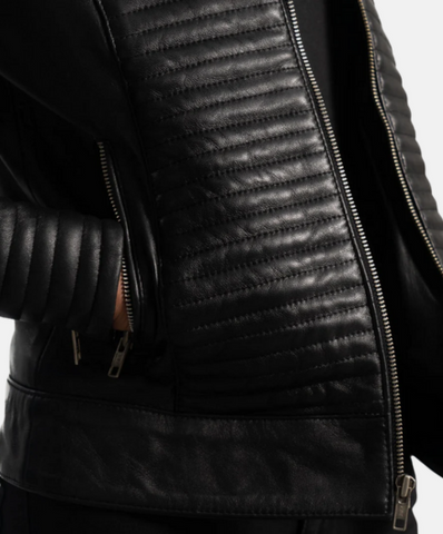 Cityscape Black Leather Biker Jacket
