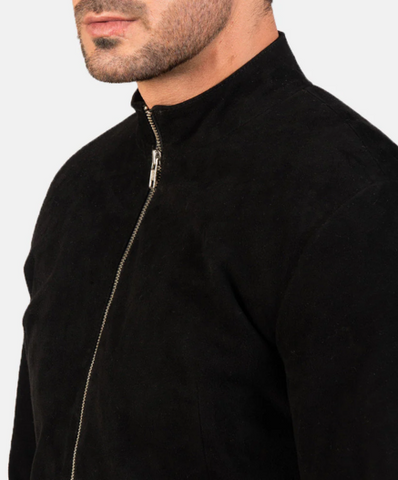 Charcoal Mocha Suede Biker Jacket