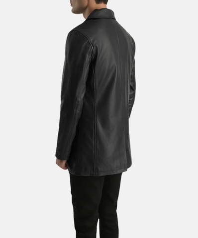 Urban Slate Black Leather Coat