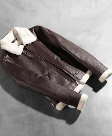 Sherilyn B-3 Maroon Leather Bomber Jacket