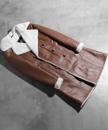 Amie Brown Double Breasted Shearling Coat