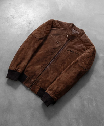 Sven Mocha Suede Bomber Jacket