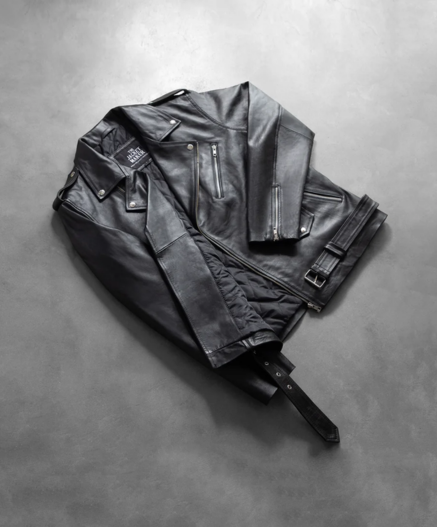 Allaric Alley Black Leather Biker Jacket