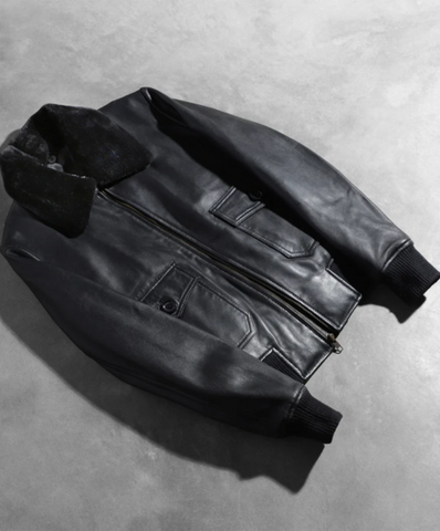 Stella G-1 Black Leather Bomber Jacket