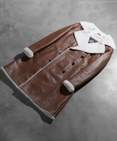 Amie Brown Double Breasted Shearling Coat