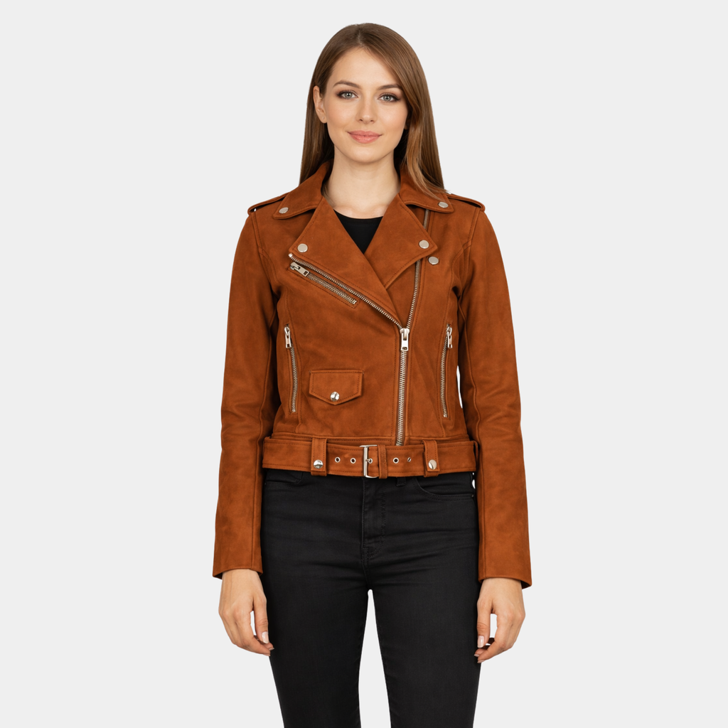Alison Brown Suede Biker Jacket