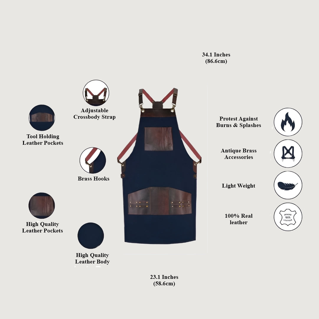 The Bedfordshire Canvas Blue Apron