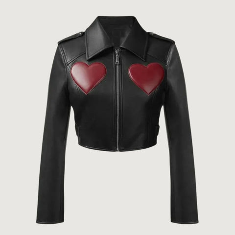 Liv Morgan WWE Raw 2025 Red Hearts Leather Jacket