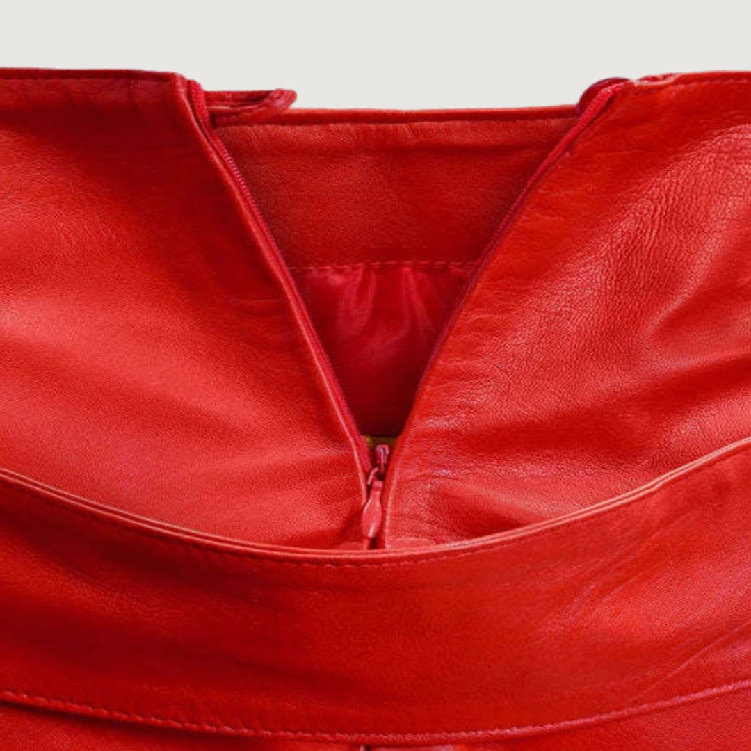 Daisy Ridley Leather Skirt