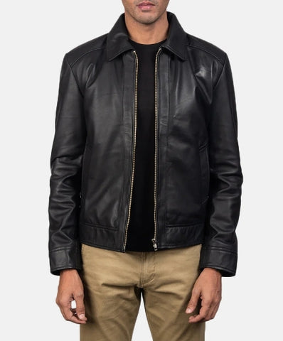 Iron Drift Black Zipper Leather Jacket