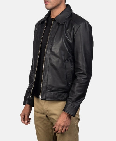 Iron Drift Black Zipper Leather Jacket