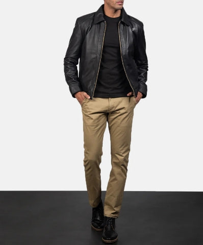 Iron Drift Black Zipper Leather Jacket