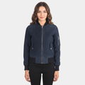 Ava Ma-1 Blue Suede Bomber Jacket