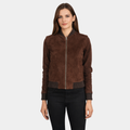 Bliss Brown Suede Bomber Jacket