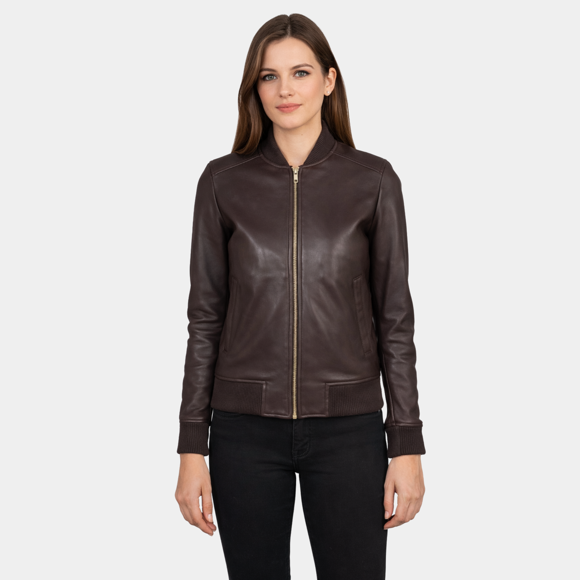 Bliss Maroon Leather Bomber Jacket