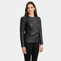 Celeste Studded Black Leather Jacket