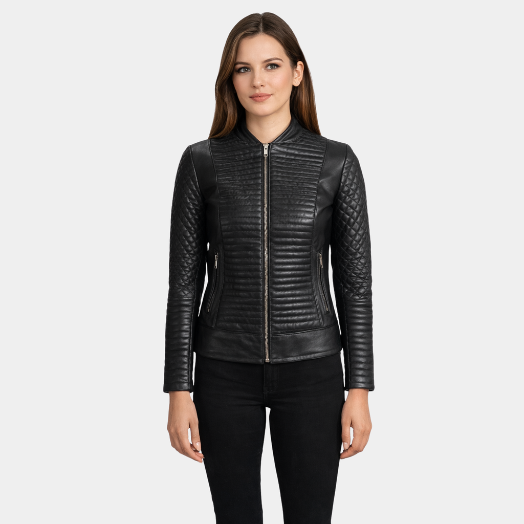 Cityscape Black Leather Biker Jacket