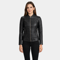 Cityscape Black Leather Biker Jacket