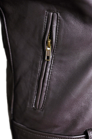 Charlotte Burnt Charcoal Leather Jacket